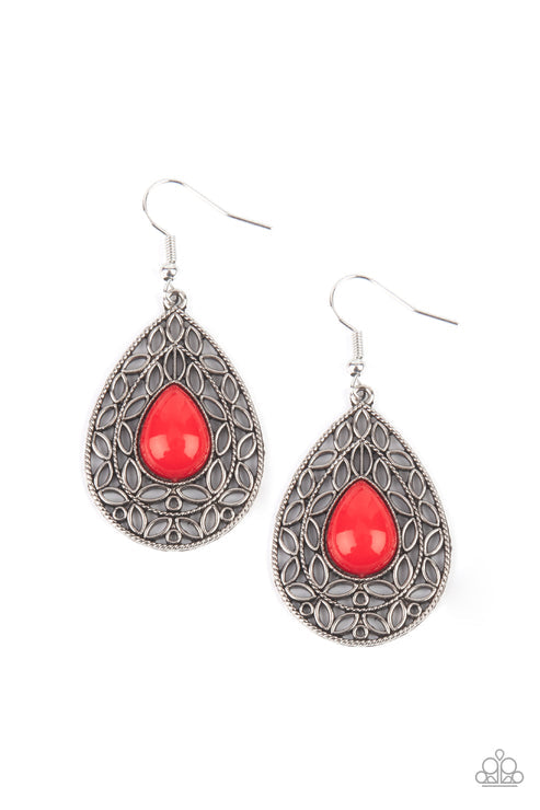 Fanciful Droplets- Red Earrings