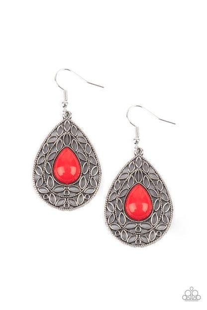 Fanciful Droplets- Red Earrings